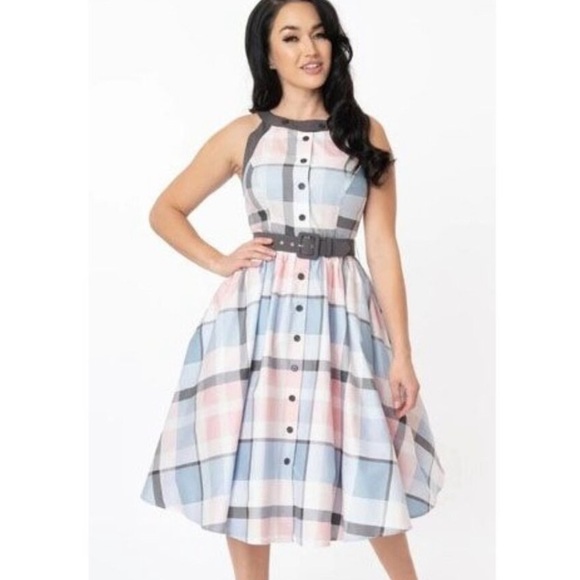 Unique Vintage Dresses & Skirts - Unique Vintage Plaid Maxine Dress